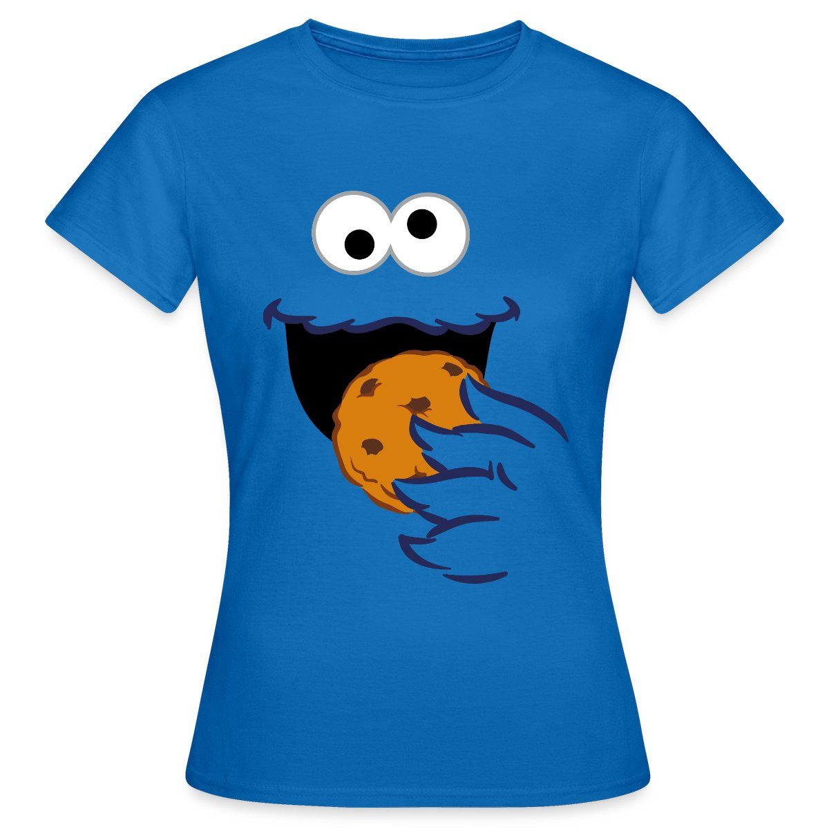 Spreadshirt T-Shirt Sesamstraße Kostüm Krümelmonster Frauen günstig online kaufen