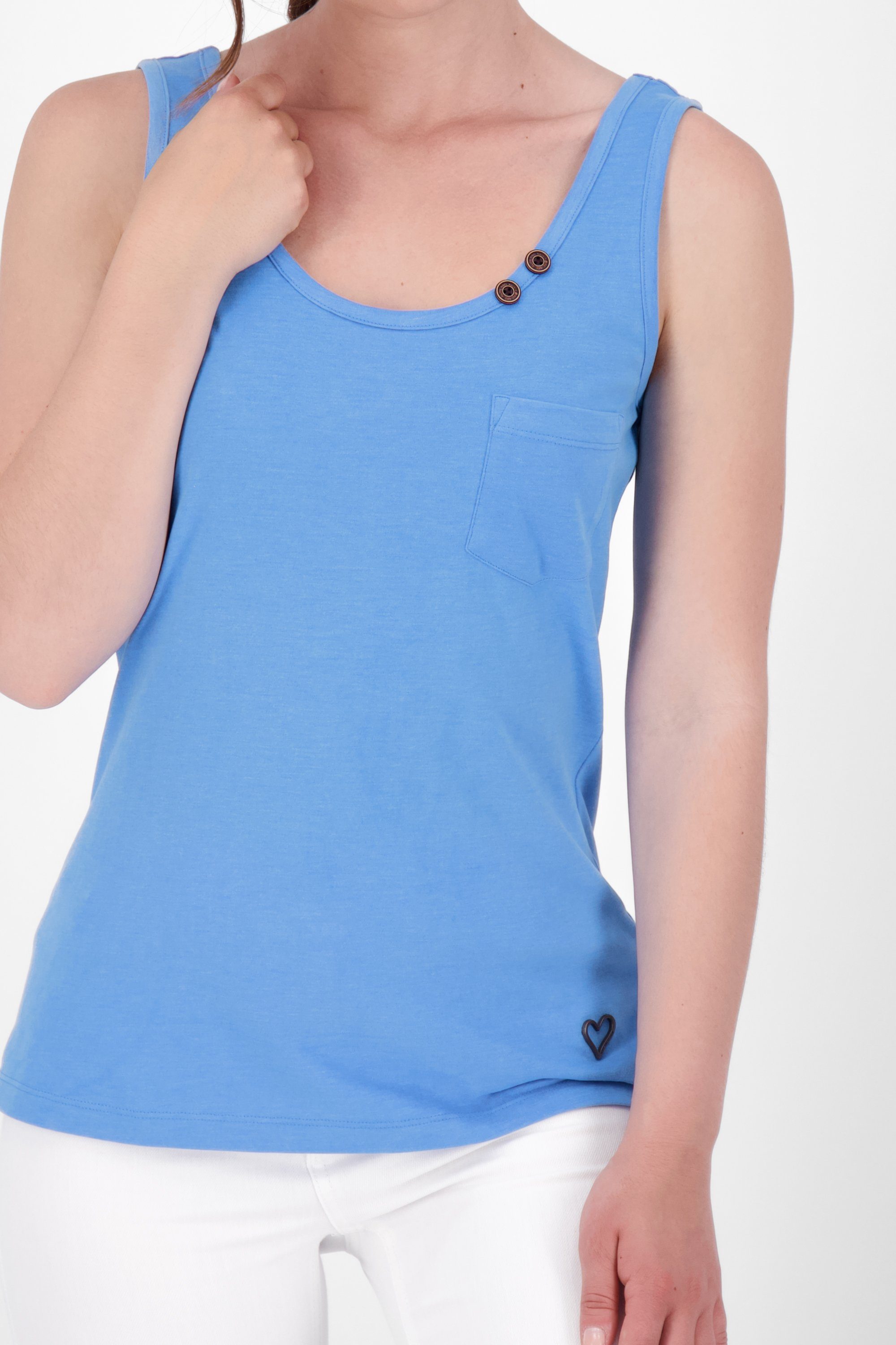 Alife & Kickin T-Shirt JennyAK Tanktop, Damen A melange Top azure Shirt