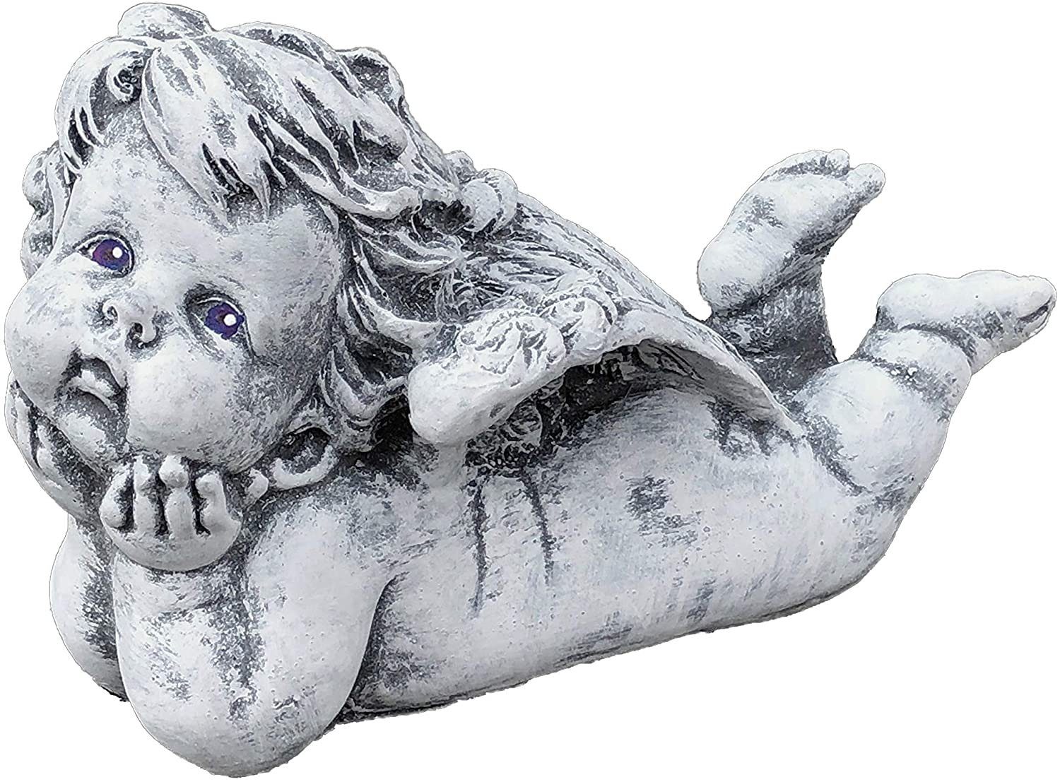 Stone and Style Engelfigur Frostfeste Steinfigur Engel auf Bauch liegend
