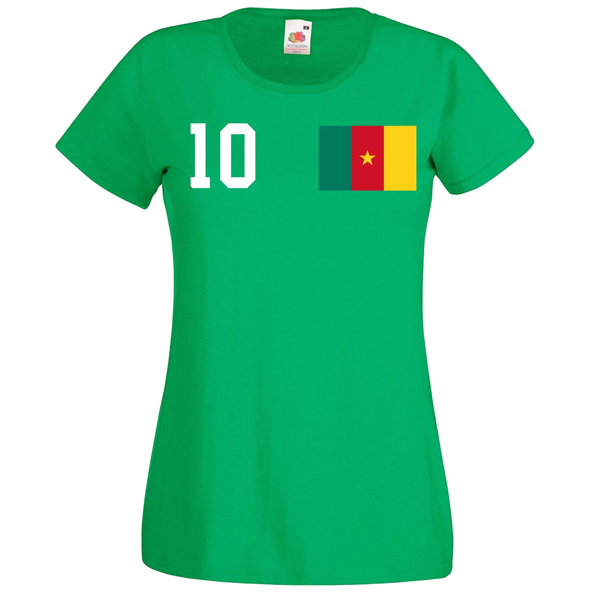 Youth Designz T-Shirt Kamerun Damen Shirt mit trendigem Trikot Look