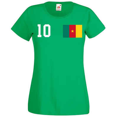 Youth Designz T-Shirt »Kamerun Damen Shirt« mit trendigem Trikot Look