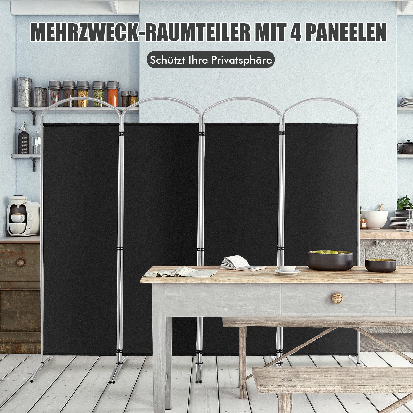 COSTWAY Paravent, 4 teilig, Raumteiler faltbar günstig online kaufen
