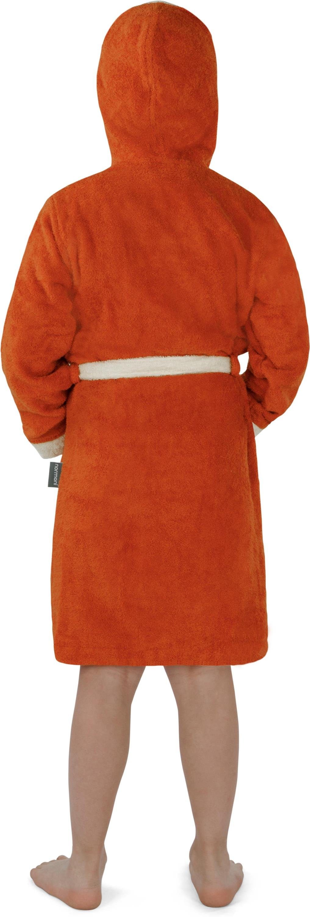 normani Kinderbademantel Kinder Bademantel aus Bio-Baumwolle Elounda, Bio-Baumwolle, Kapuze, Bindegürtel, Kinderbademantel aus weichem und schadtsofffreiem Mate – Bild 3 von 5