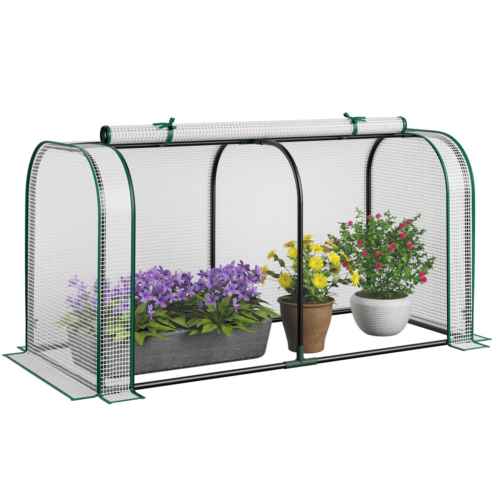 COSTWAY Gewächshaus, BxTxH: 118 x 55 x 60 cm, 2in1 Treibhaus, für Hochbeet, 118x55x60 cm