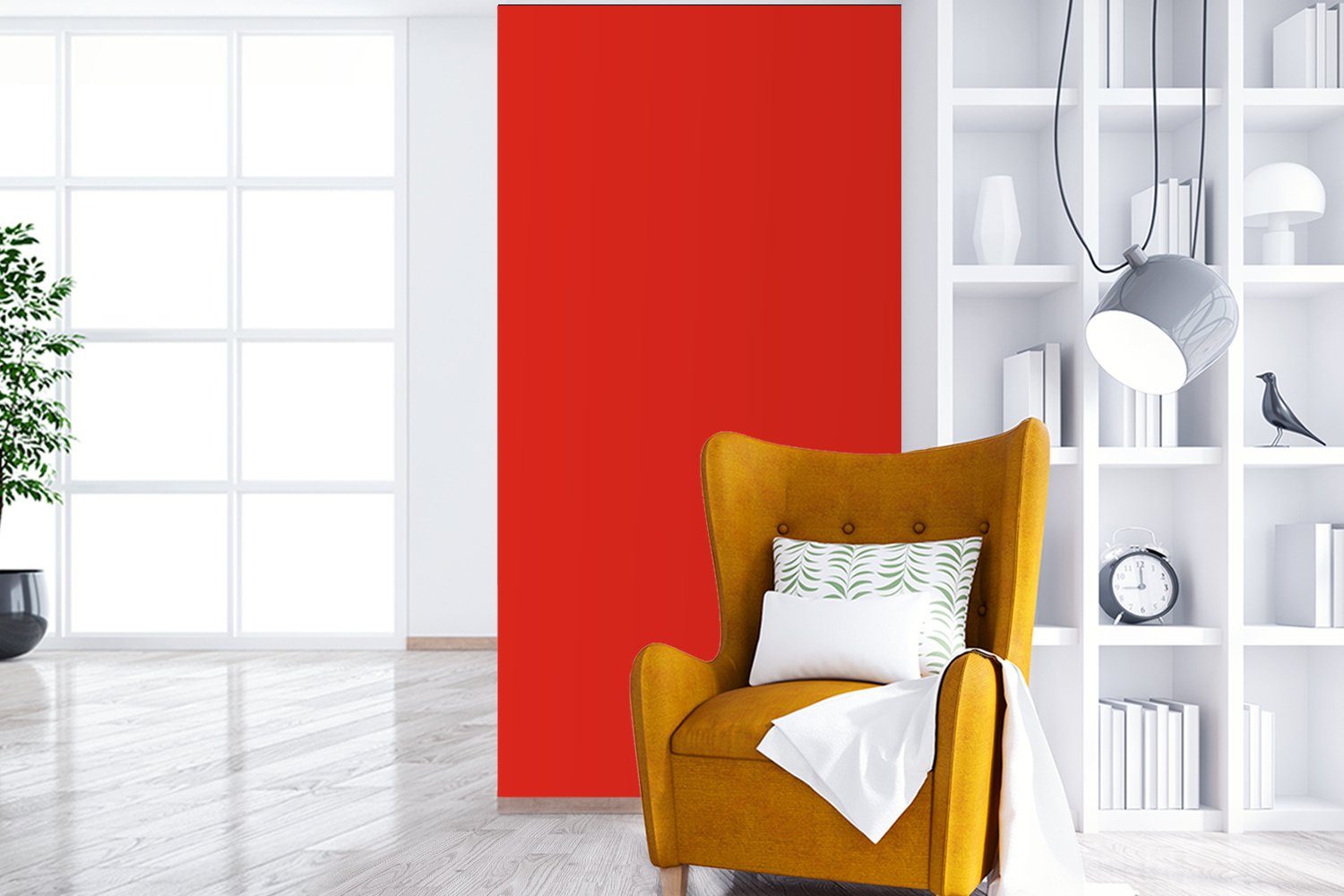 Einfarbig, St), für Rot - Schlafzimmer Farbe Fototapete Matt, Fototapete bedruckt, (2 Wohnzimmer - Vliestapete MuchoWow Küche,