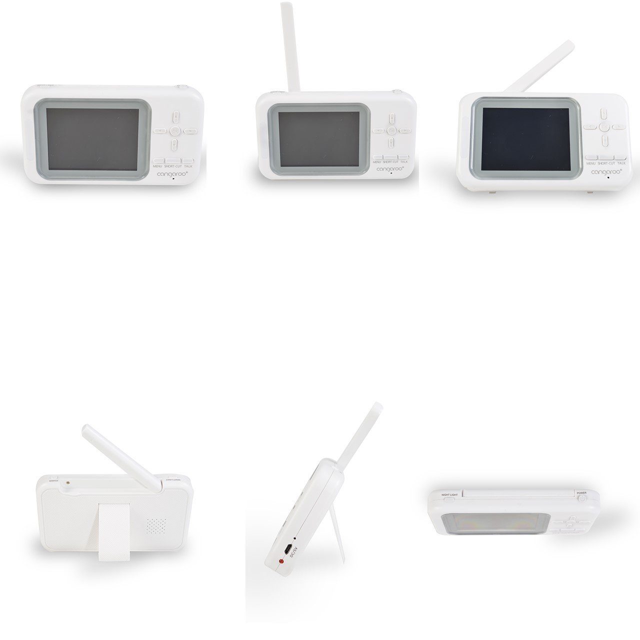 Temperaturanzeige Babyphone Focus Cangaroo 3,5", LCD-Farbdisplay, Video-Babyphone Kamera