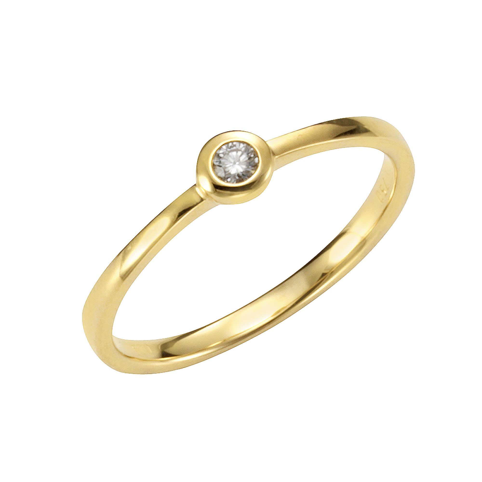 Fingerring Gold 585 mit Brillant 0,05ct.