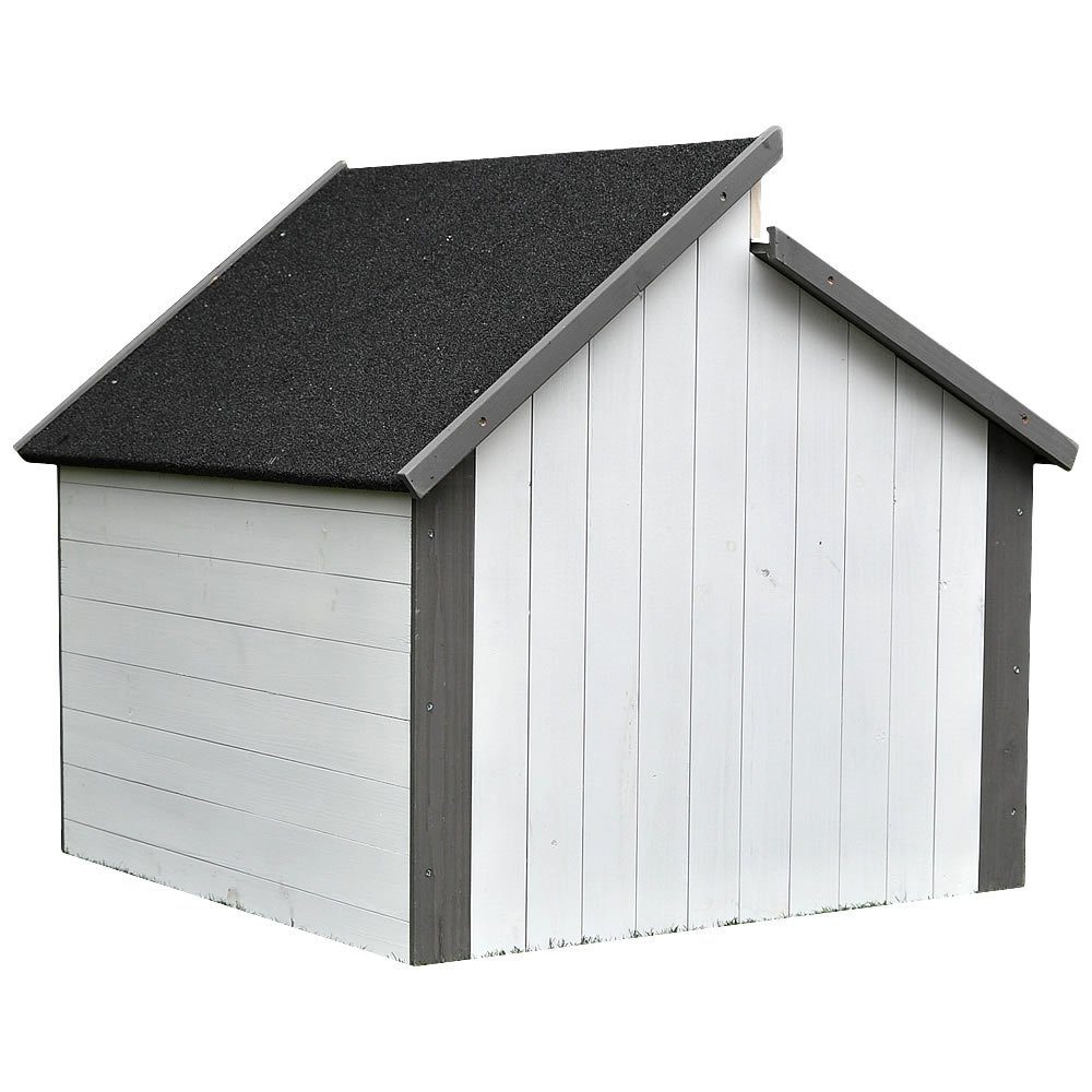 Melko Mähroboter-Garage Mähroboter Garagendach Rasenroboter Carport Holz Rasenmäher Automower, BxTxH: 85x85x82.5 cm, (Stück), Großzügige Türöffnung weiß