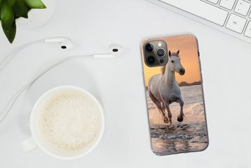 MuchoWow Handyhülle Pferde - Sonne - Meer - Strand - Tiere, Handyhülle Apple iPhone 12 Pro, Smartphone-Bumper, Print, Handy