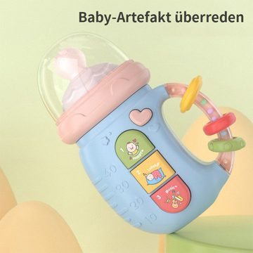 Gontence Lernspielzeug Baby-Spielzeug Rassel beruhigende kaubare Flasche mobile Modell (Lichter Musik Glow Schnuller Elektrische Flasche Babyspielzeug)