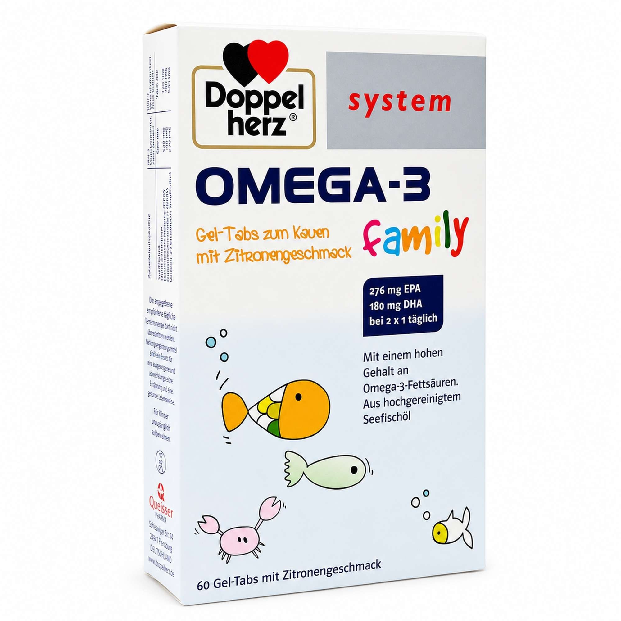 Queisser Pharma GmbH & Co. KG DOPPELHERZ Omega-3 Gel-Tabs family system 60St Gel-Tabs