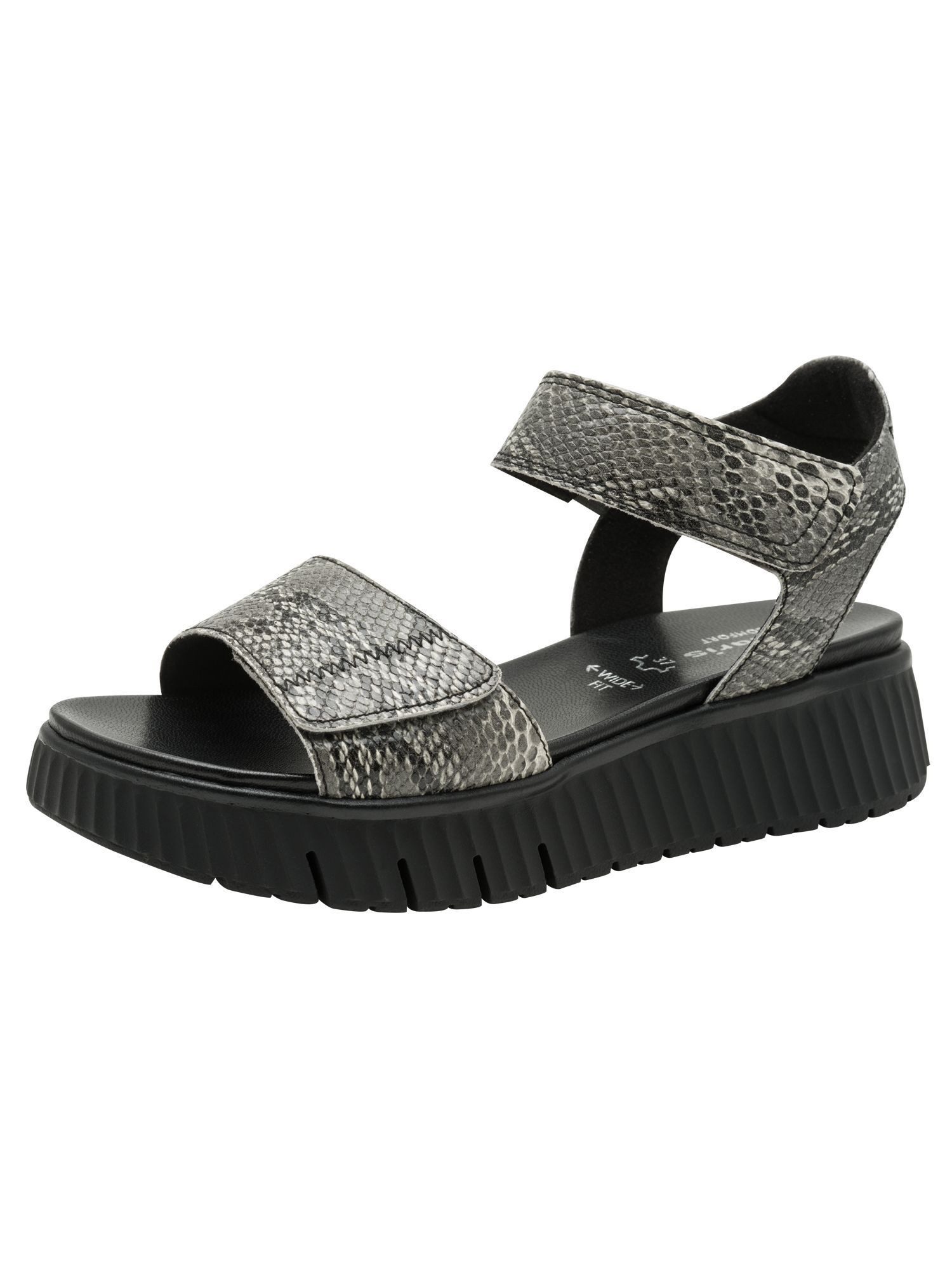 Tamaris WIDE FIT MultiAdjustable, comfortFit aus Leder Sandale comfortFit