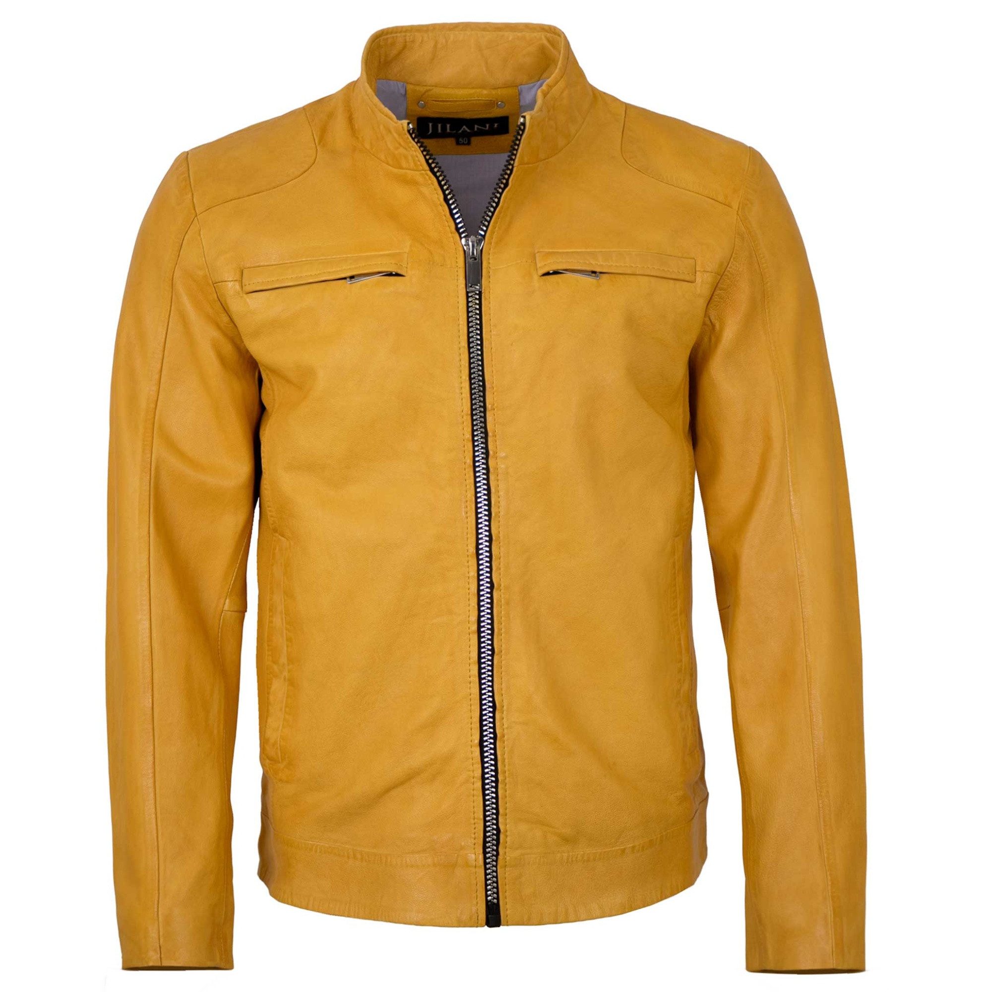 Jilani Lederjacke Kawelo Jilani - Herren Lederjacke Lammnappa gelb günstig online kaufen