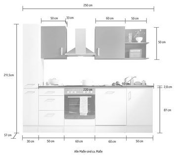 BASIC by Balculina Küchenzeile Corner, Stellbreite 250 cm, ohne E-Geräte