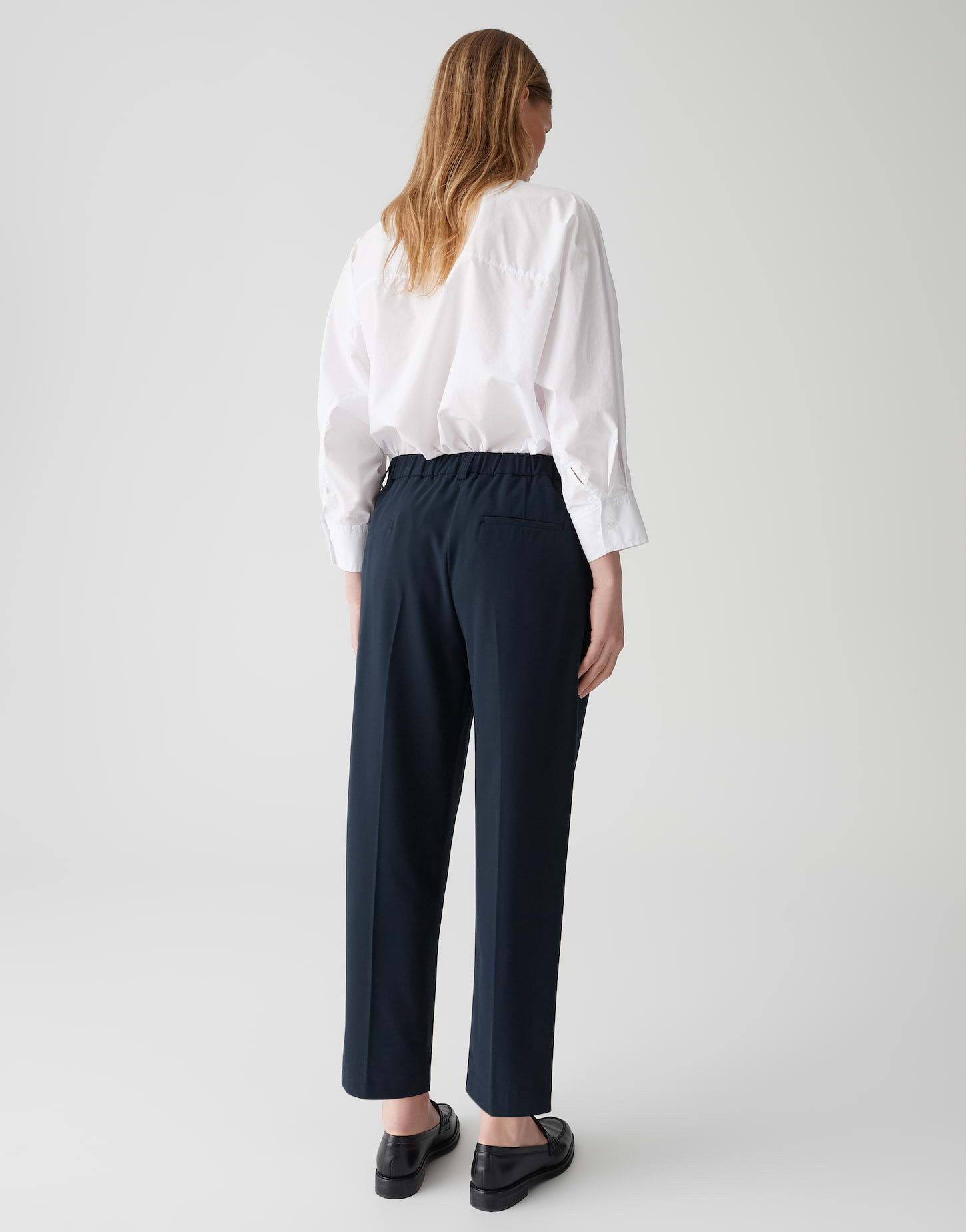 OPUS PANTS Stoffhose LESSIEH mit Komfortbund Ankle, Recycled Polyester, elastischer Gummibund hinten