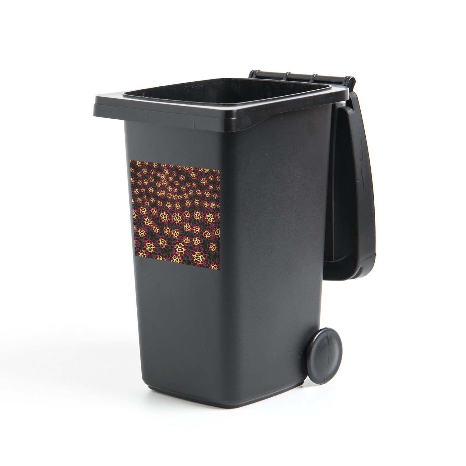 MuchoWow Wandsticker Leopard - Muster - Rosa (1 St), Mülleimer-aufkleber, Mülltonne, Sticker, Container, Abfalbehälter