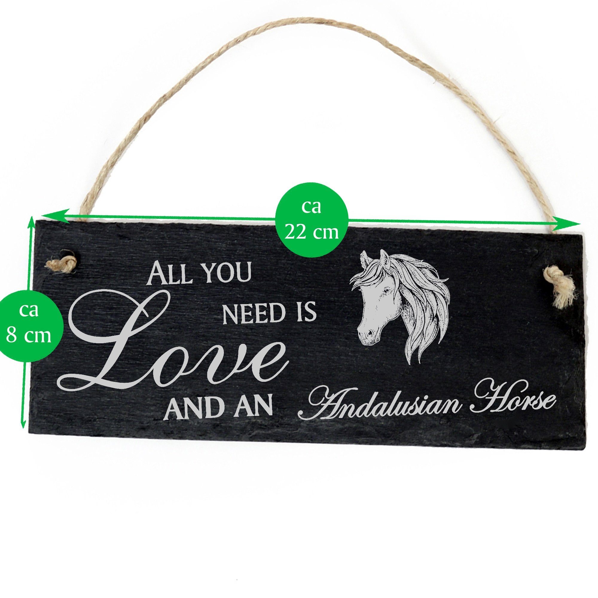 Andalusier All is need you Love Hängedekoration and an Andalusian Dekolando Horse 22x8cm Pferd