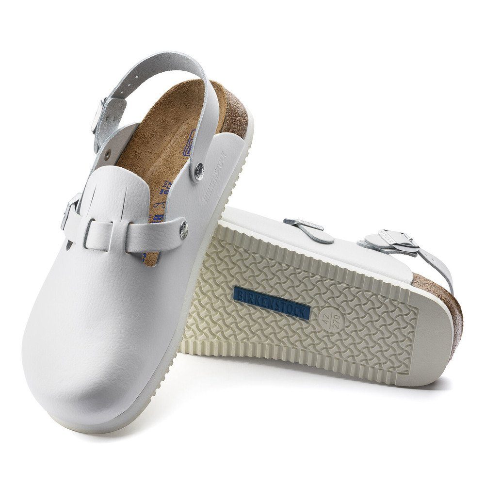 Birkenstock Clog Kay Superlauf, Naturleder, weiß Pantolette