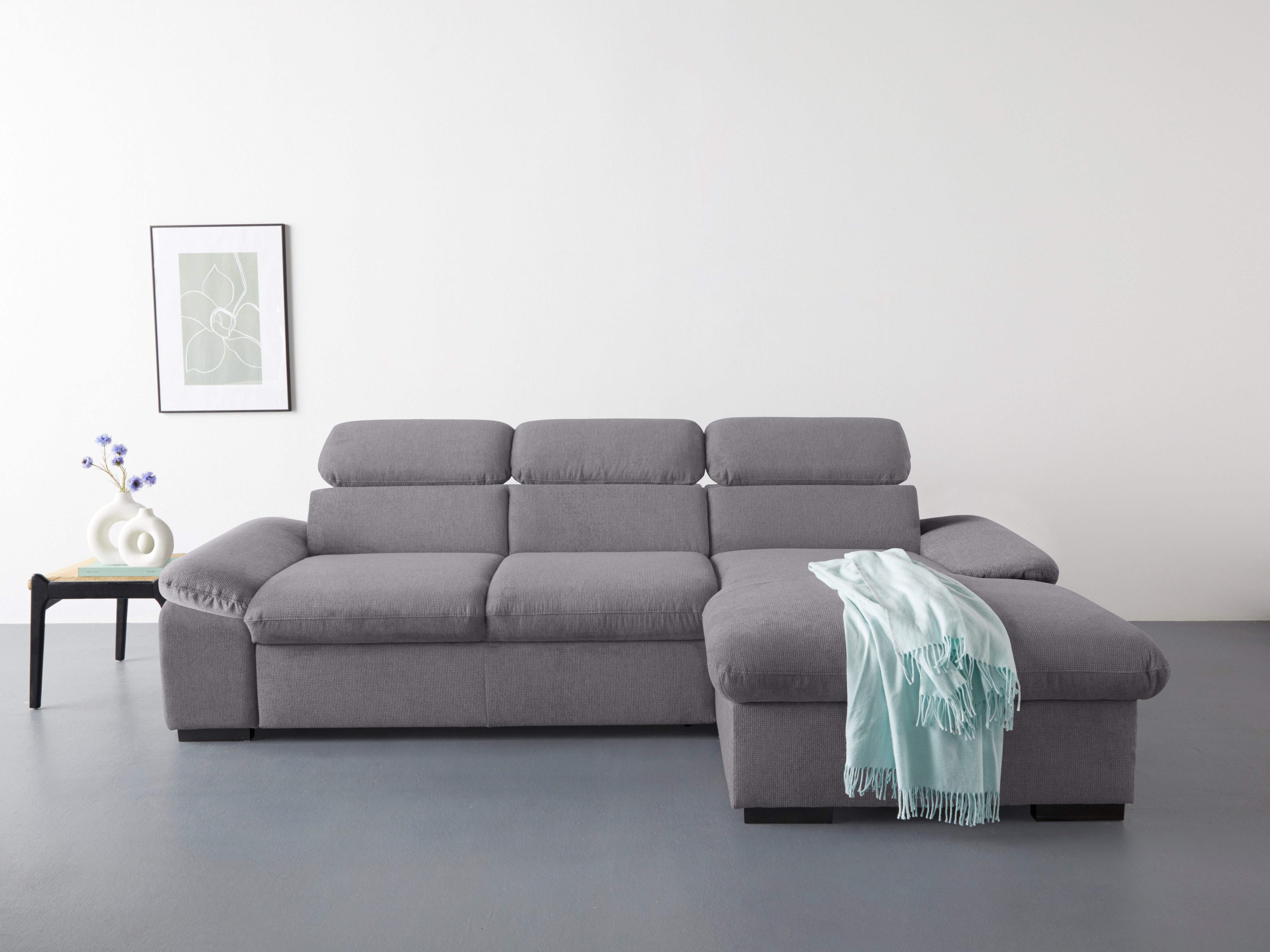 COTTA Ecksofa "Lola L-Form mit Kopfteilfunktion & Hocker", (Set, mit Hocker günstig online kaufen