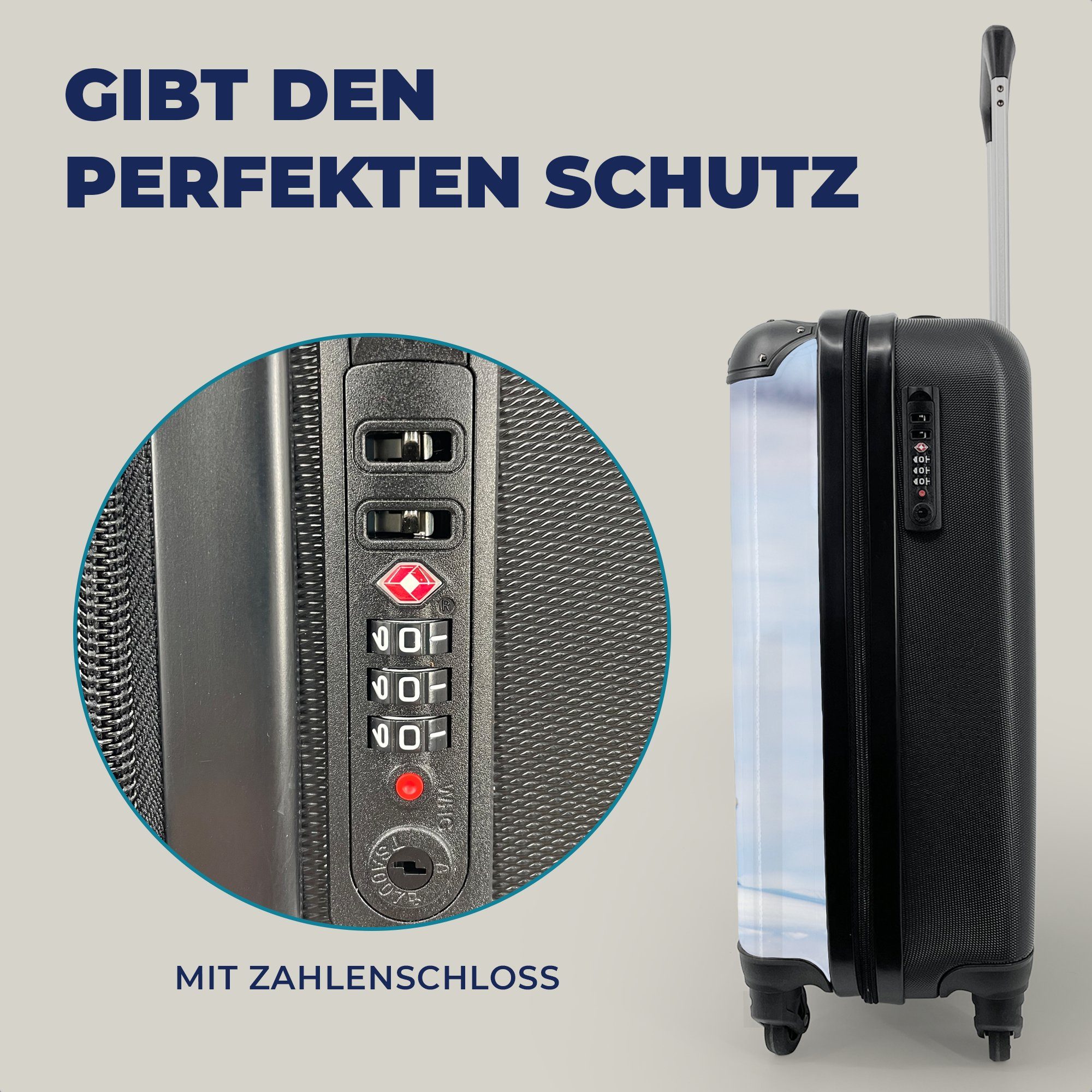 - Schnee - 4 mit Rollen, für Reisetasche rollen, Eisbär Ferien, MuchoWow Trolley, Handgepäck Jungtiere, Handgepäckkoffer Reisekoffer