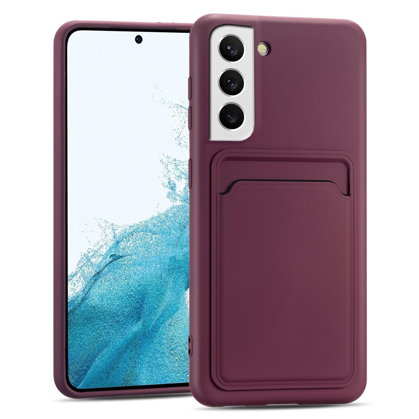 CoolGadget Handyhülle Schutzhülle mit Kartenfach für Samsung Galaxy S22 6,1 Zoll, Silikon Case Slim TPU Cover Tasche mit Aufbewahrung EC Karte Ausweis