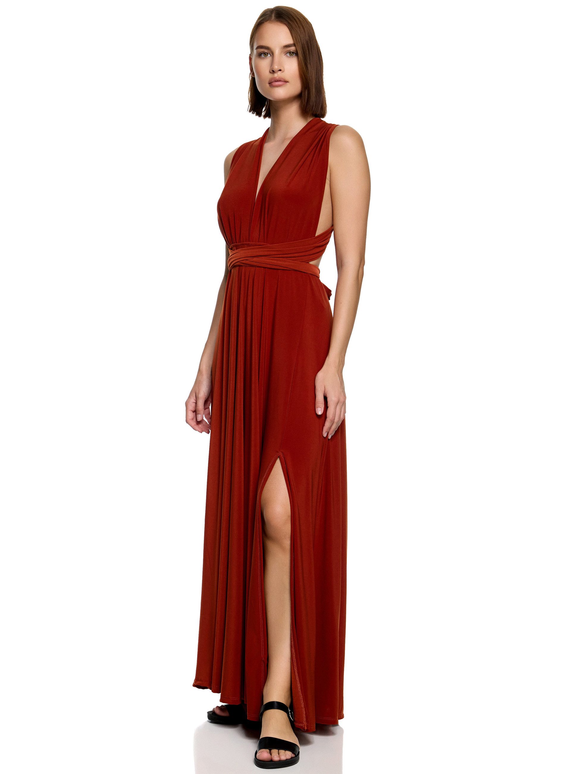 Worldclassca Abendkleid Worldclassca Abendkleid Partykleid Lang mit Schlitz Sommerkleid Maxikleid Cocktailkleid Wickelkleid Elegant Schulterfrei Ärmellos