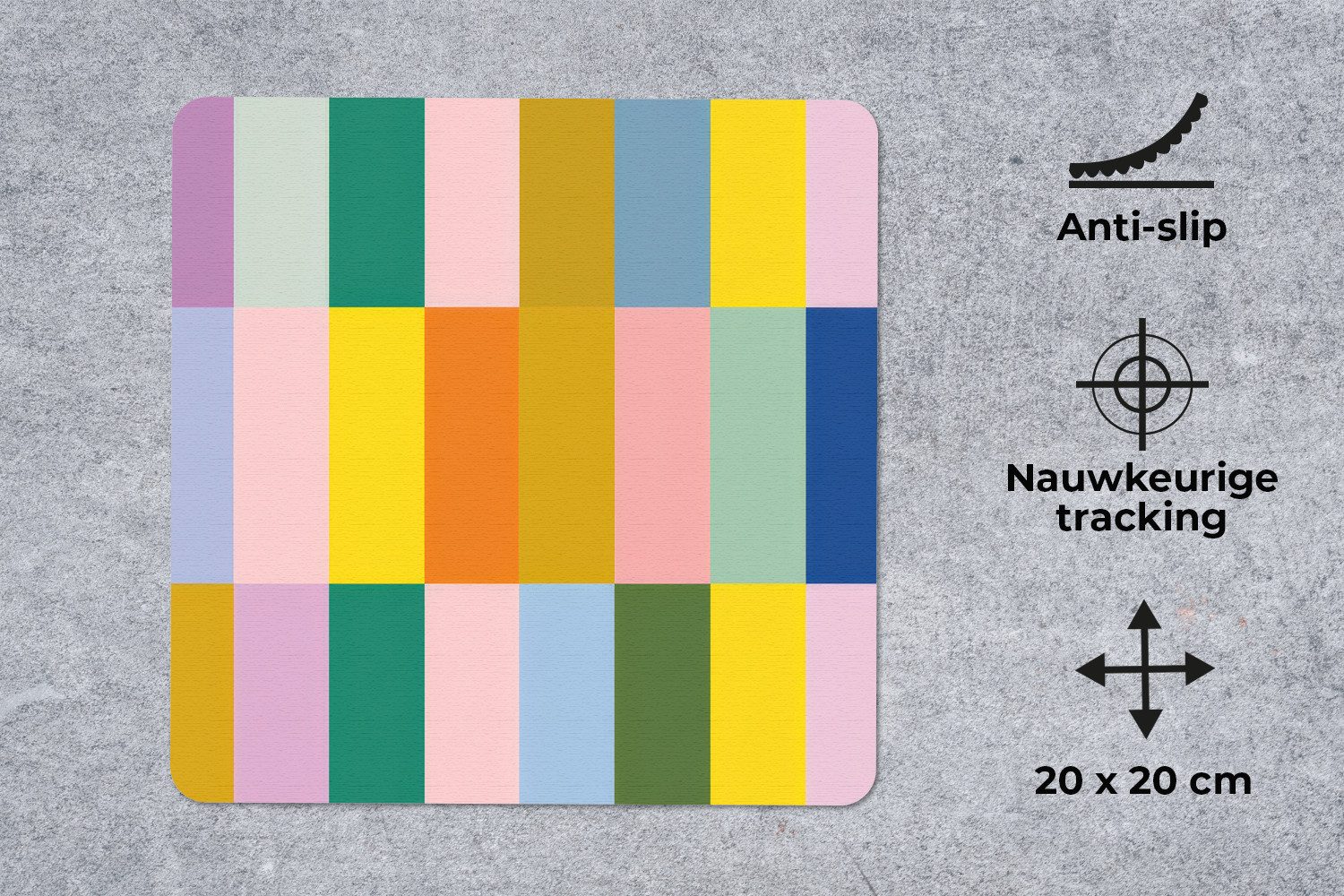 MuchoWow Mauspad Streifen - Blau - Muster - Abstrakt (1-St), Gaming, Mousepad Klein, Büro Zubehör, Mausunterlage, 23x19 cm – Bild 3 von 5