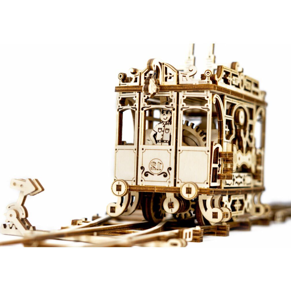 Wooden City Puzzle 3D-Puzzle Straßenbahn mit Schienen 273 Teile, Puzzleteile