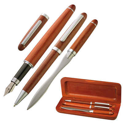 Livepac Office Kugelschreiber hochwertiges Holz-Schreibset / bestehend aus Kugelschreiber, Brieföffn