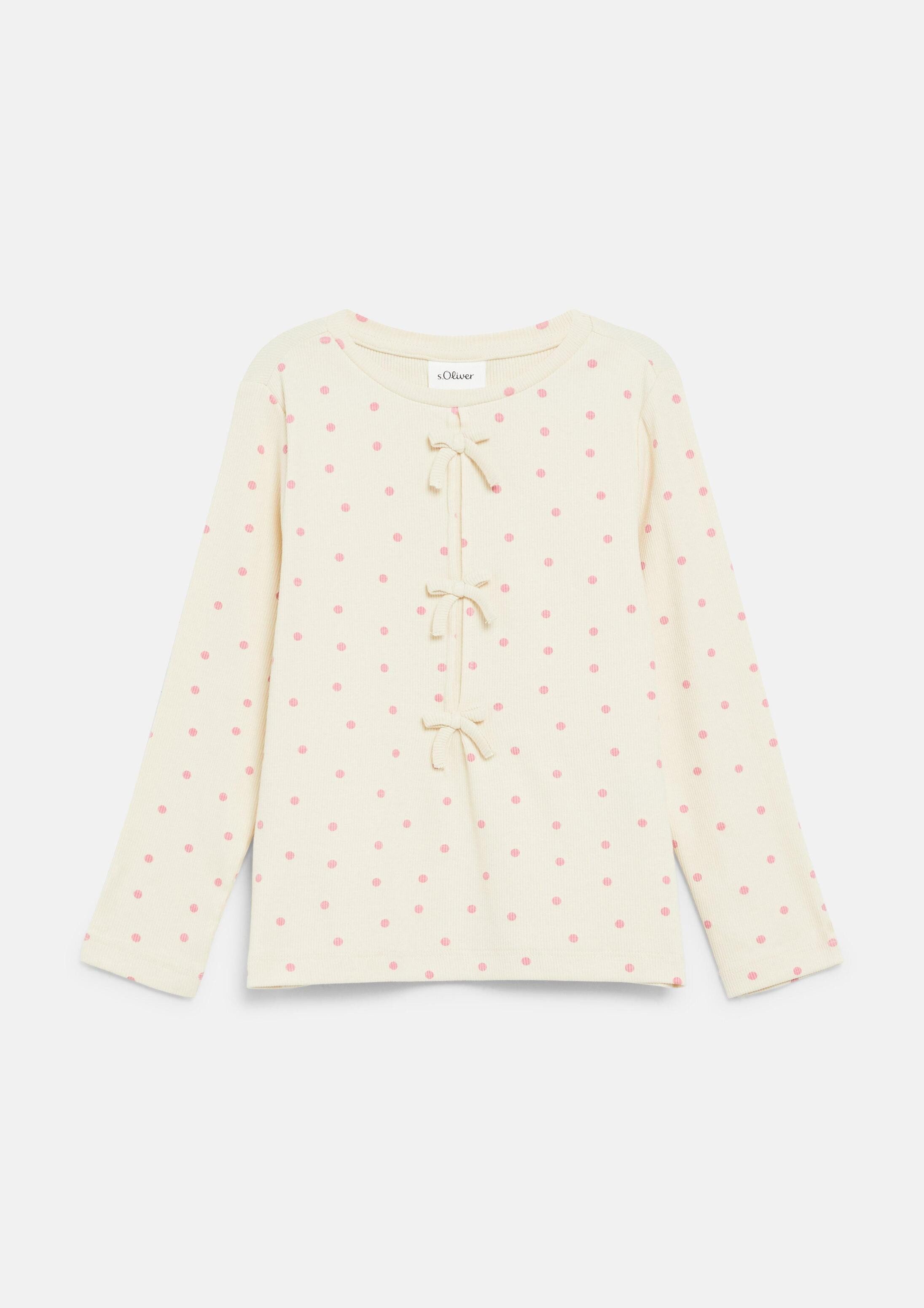 s.Oliver Langarmshirt T-Shirt Langarmshirt mit Schleifen aus Rippware