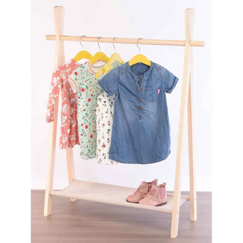 Storage solutions Kleiderständer »Kleiderständer für Kinder mit 1 Ablage Kiefernholz«, (1 St)