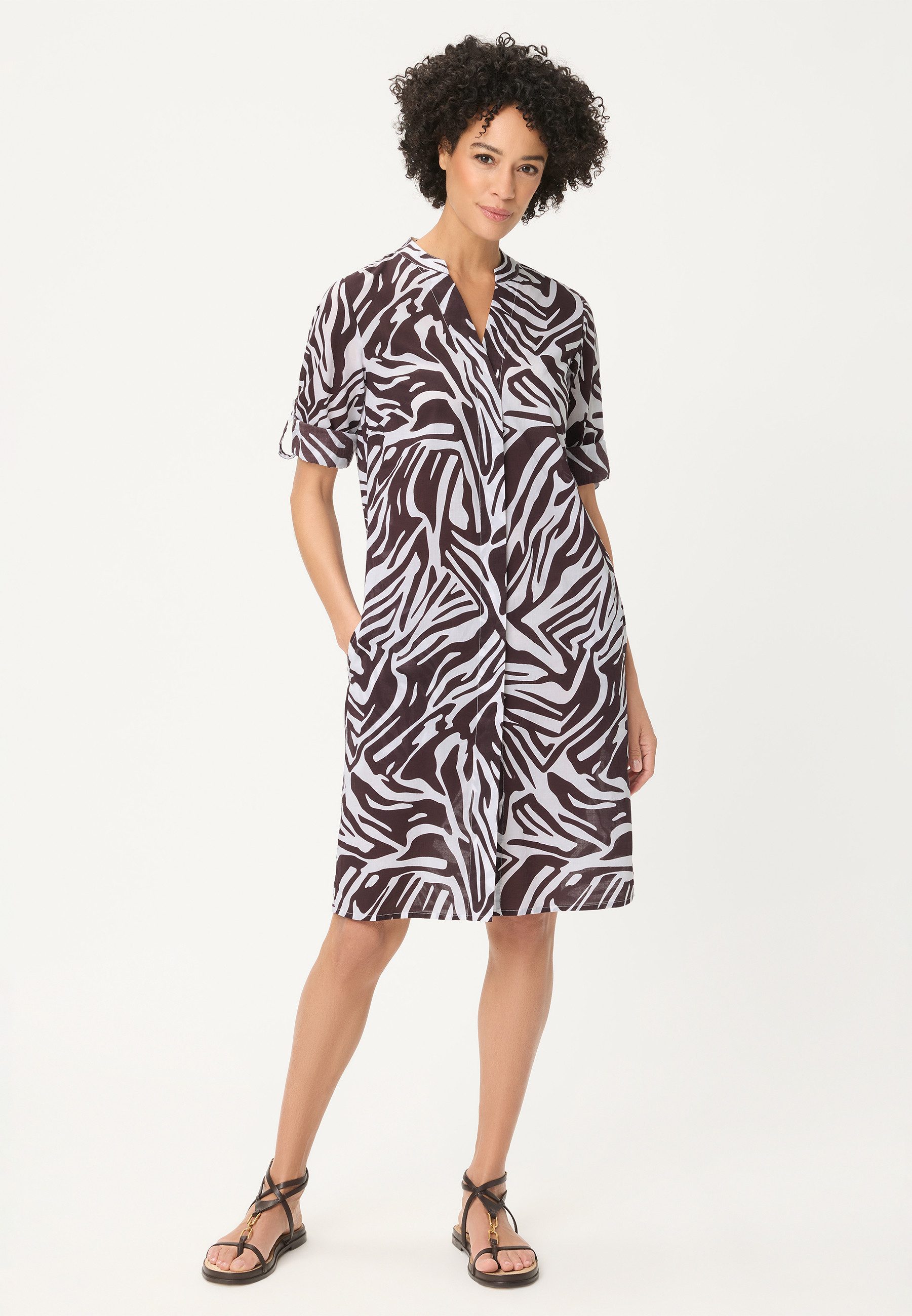 Olsen Midikleid mit Allover-Dessin