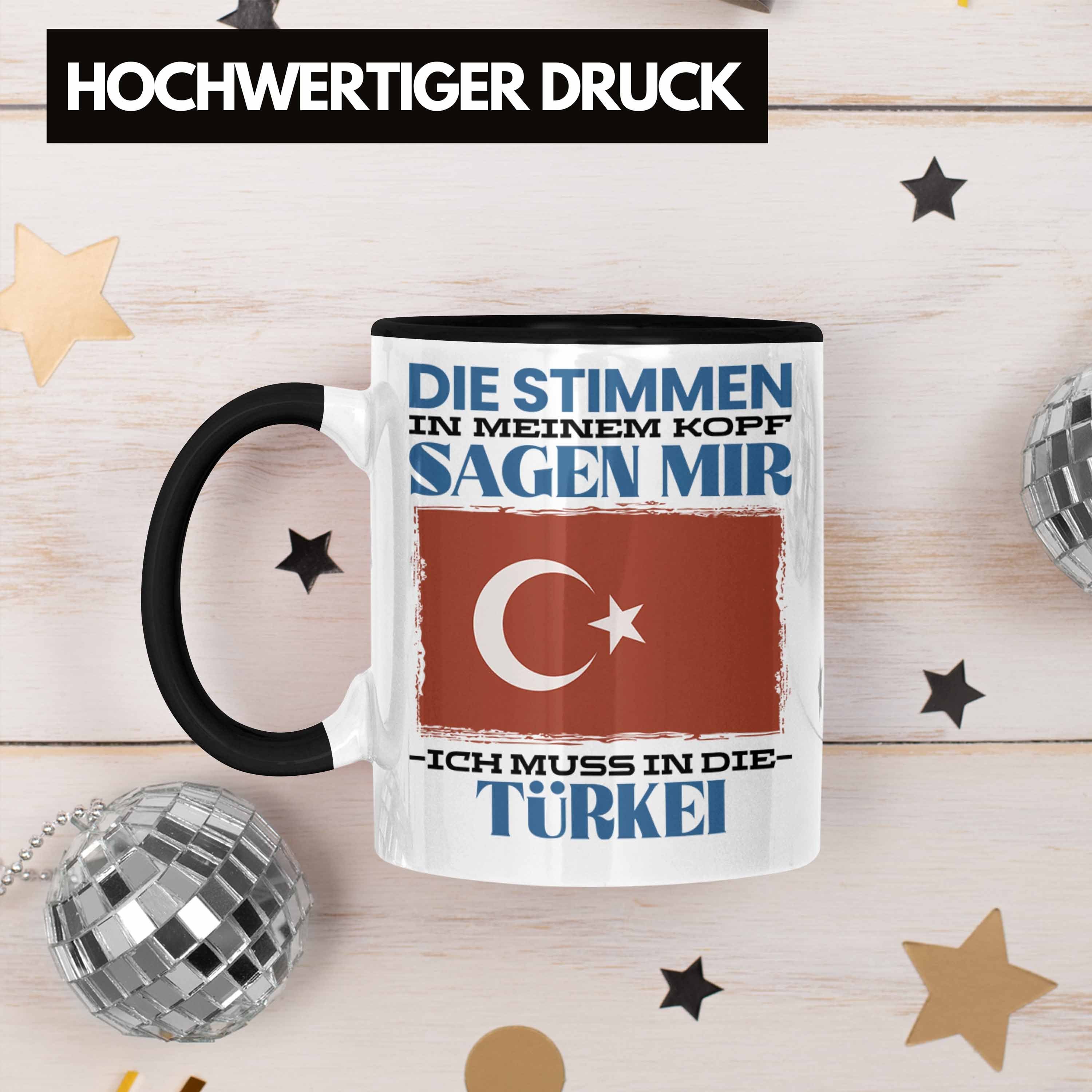 Türkei Türke Tasse Tasse Urlaub Heimat Schwarz Spruch Geschenkidee Geschenk Trendation