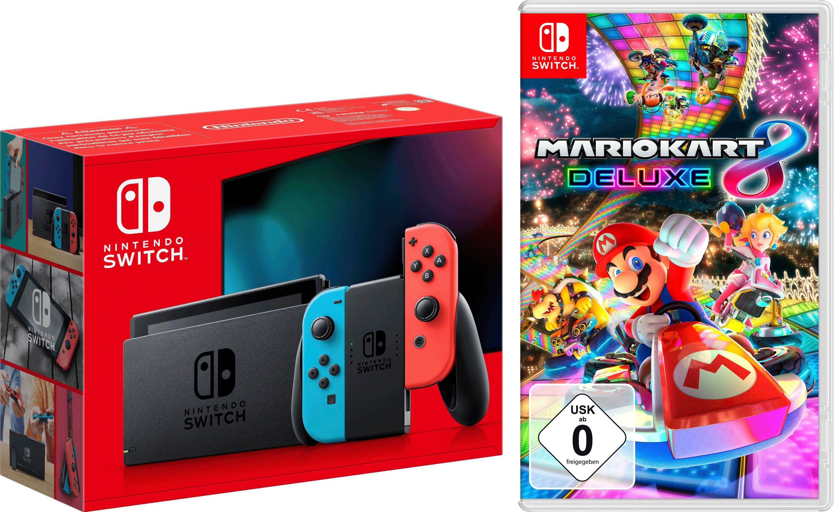 Nintendo Switch Switch Neon-Rot/Neon-Blau, inkl. Mario Kart 8 Deluxe