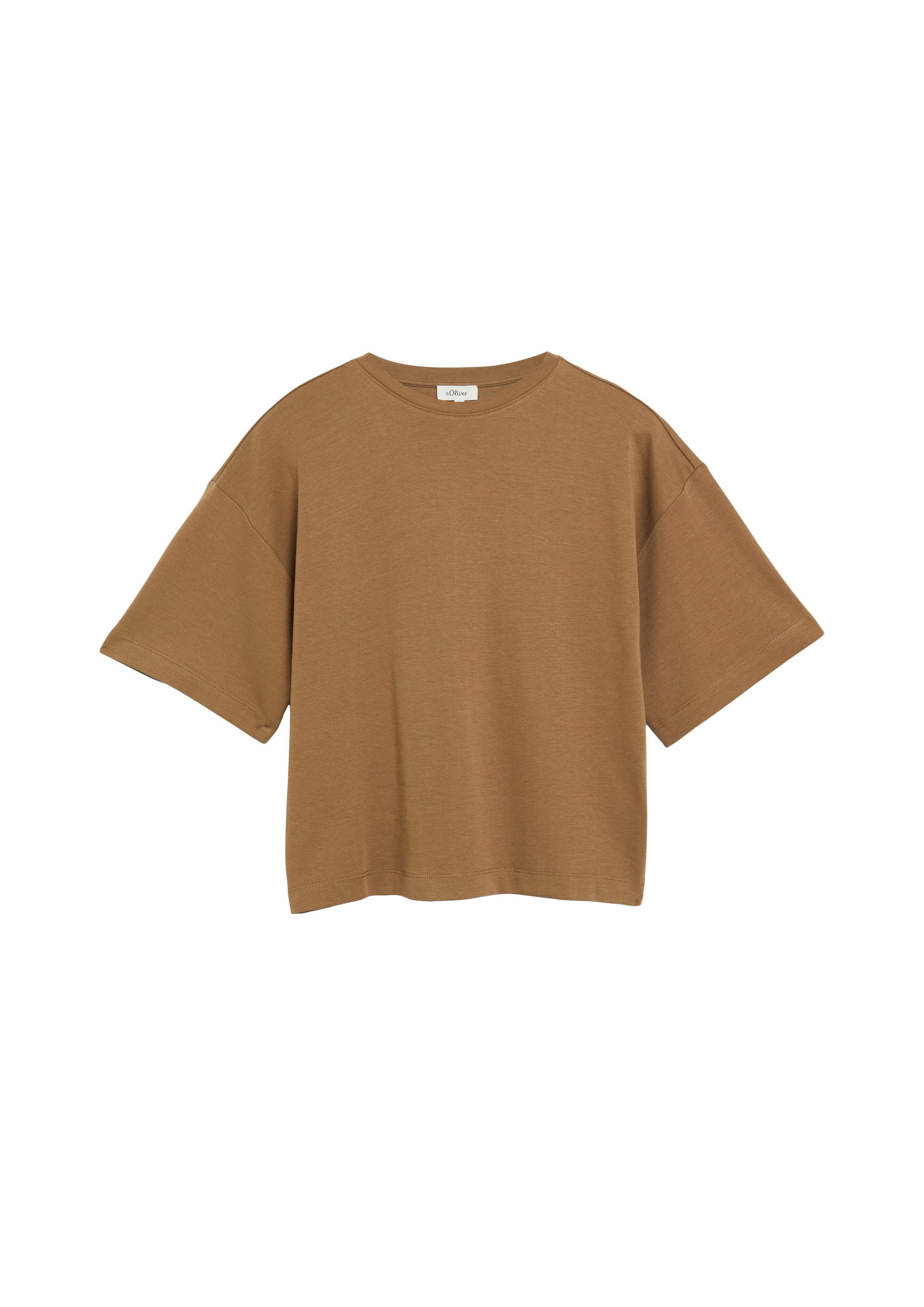 s.Oliver Kurzarmshirt T-Shirt T-Shirt aus Interlockjersey mit überschnittener Schulter