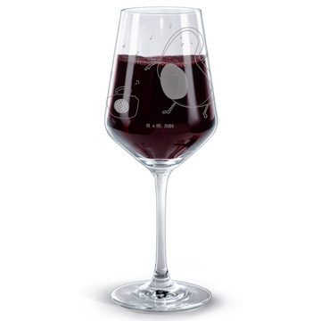 Mr. & Mrs. Panda Rotweinglas Avocado Tanzen - Transparent - Geschenk, Hochwertige Weinaccessoires, Premium Glas, Luxuriöse Gravur