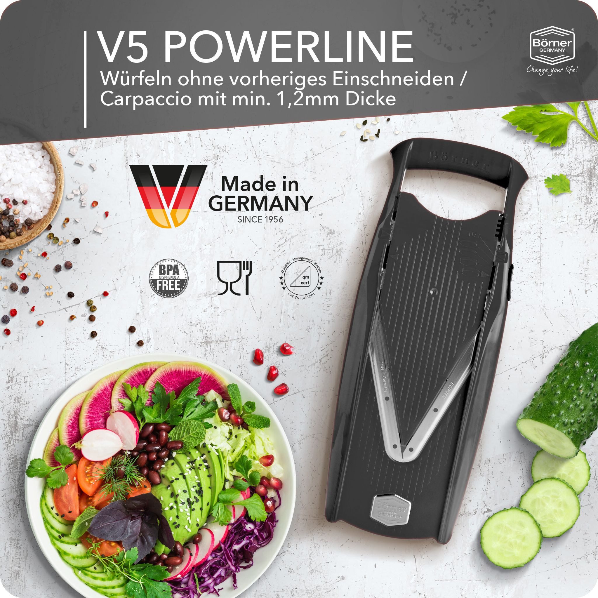 Börner Gemüsehobel Börner Gemüsehobel Gemüsehobel V5 PowerLine Profi Set – Bild 3 von 5