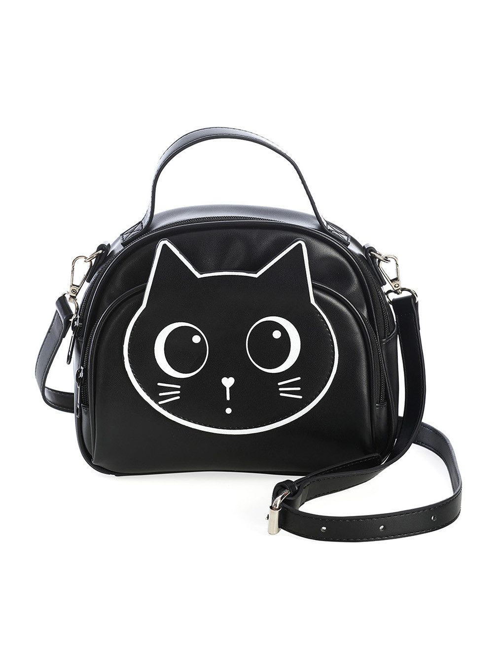 Banned Schultertasche Haru Schwarz, Katzen Print günstig online kaufen