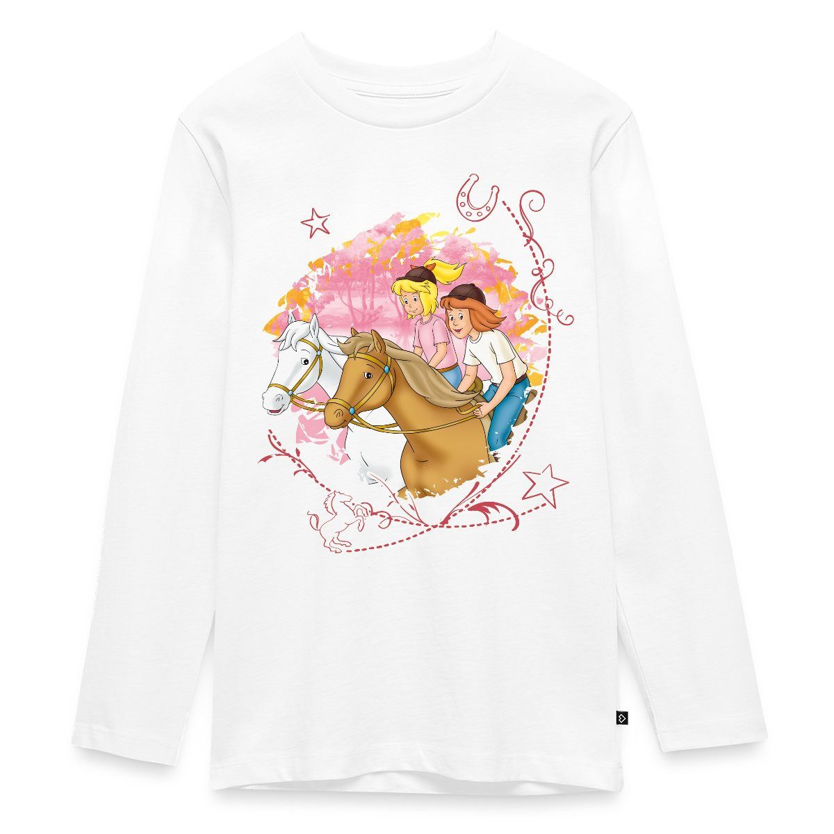 Spreadshirt T-Shirt Bibi Und Tina Wettreiten Im Wald Teenager Premium Langarmshirt (1-tlg)