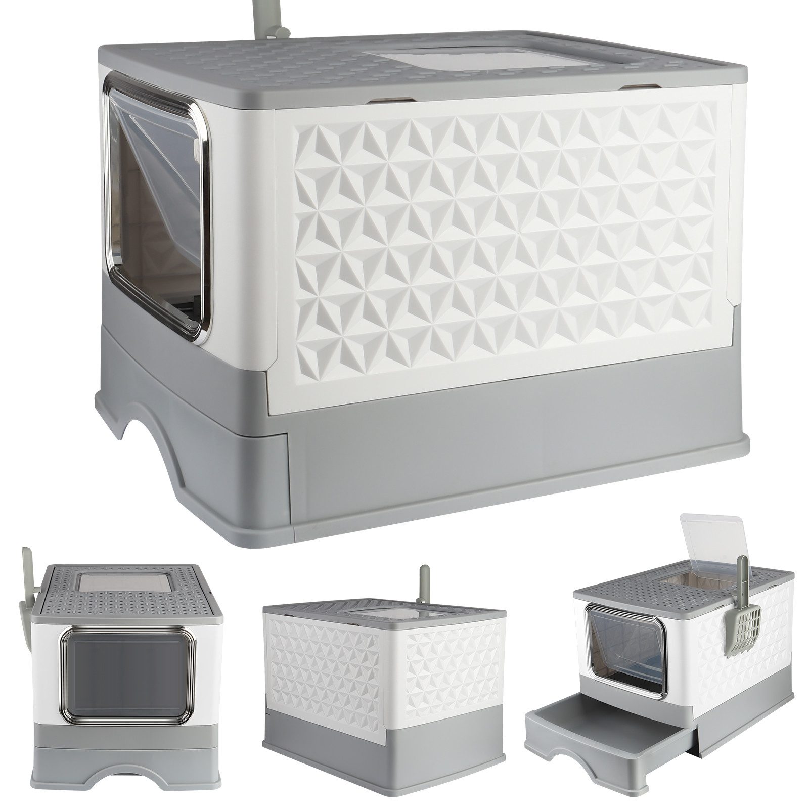 JEOBEST Katzentoilette Katzenklo mit Deckel, Geschlossene Katzentoilette,Au günstig online kaufen