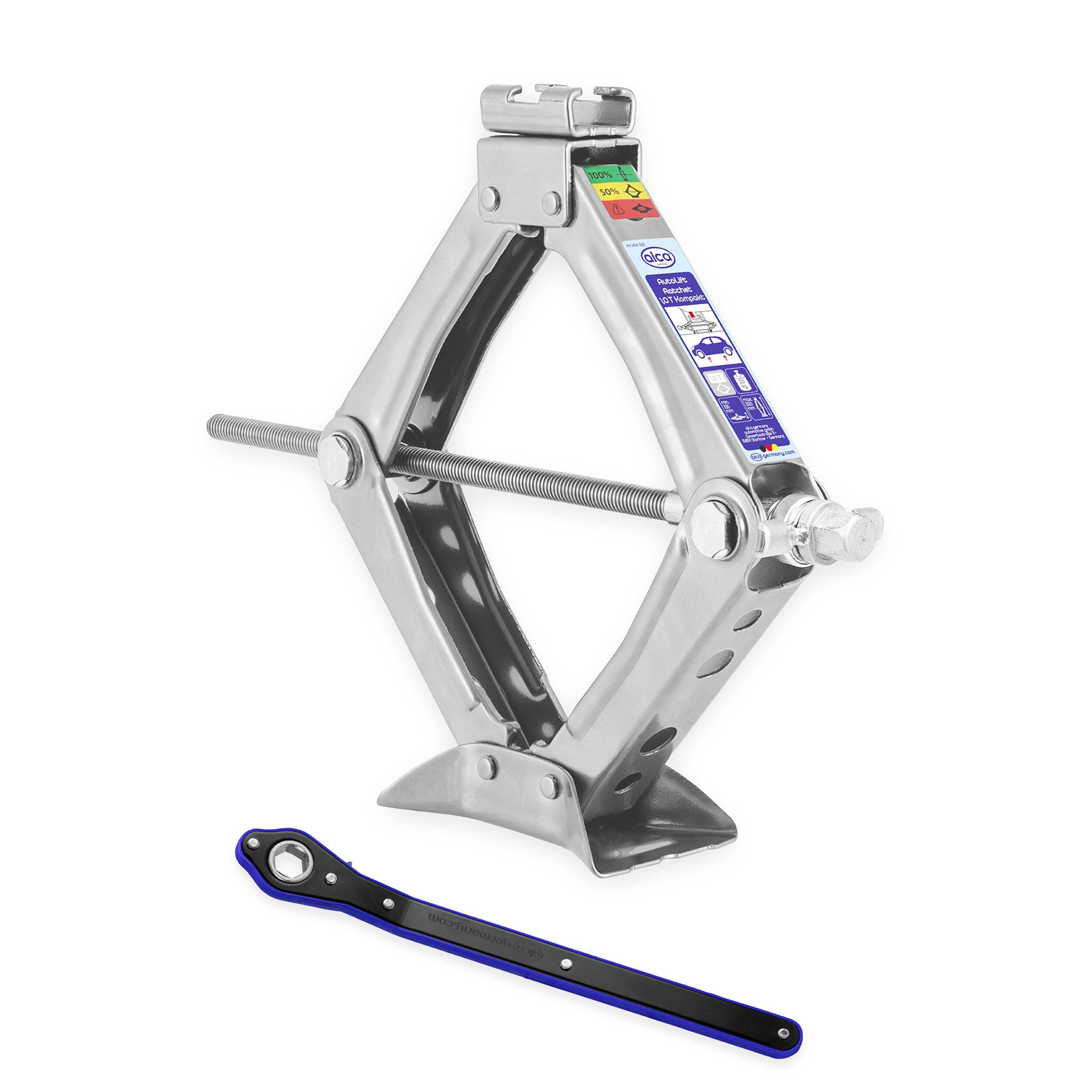 alca Домкрат Scherenwagenheber mit Ratsche 1t Universal Hubhöhe 100 - 350mm, max. Hubhöhe: 35 cm, 1-tlg.