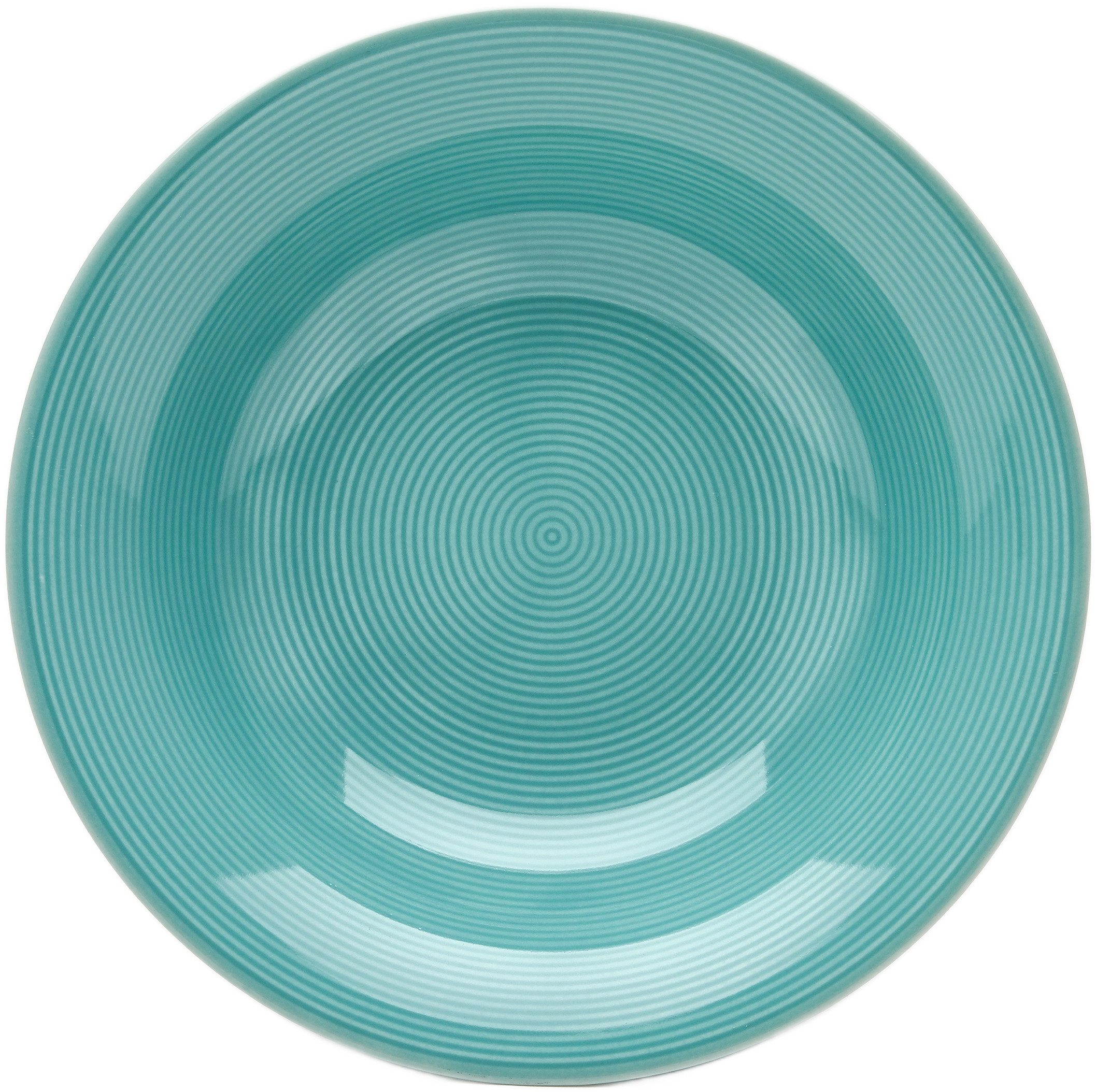 van Well Pastateller Teller Set, Jive, tiefer Teller 20 cm, 6 Stück, (6 St), dezentes Spiraldekor, spülmaschinen-und mikrowellengeeignet