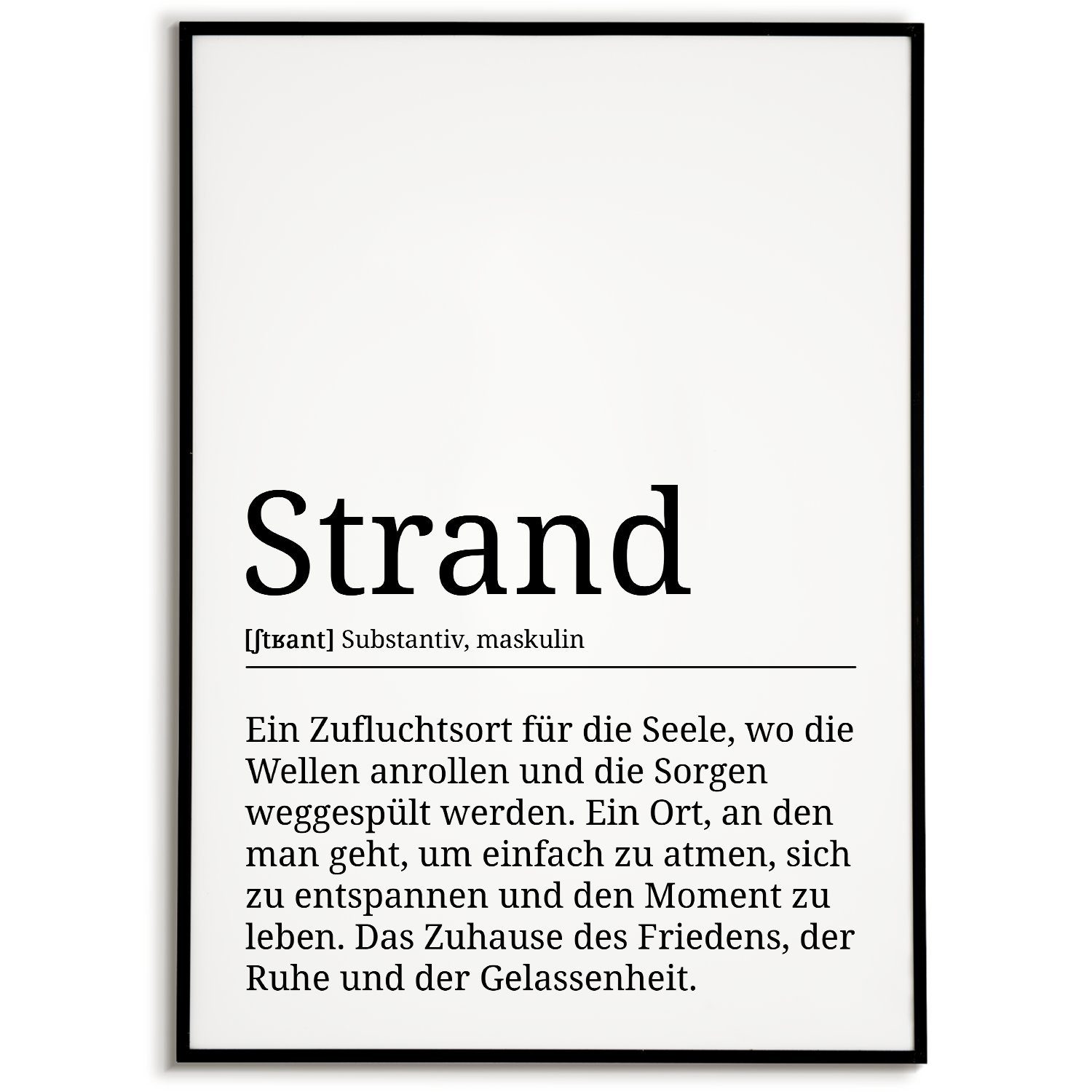 Tigerlino Poster Strand Definition Wandbild Urlaub Fernweh Geschenk