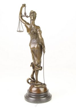 Skulptur Bronzefigur Skulptur Justitia Marmorsockel Bronze 39,5 cm