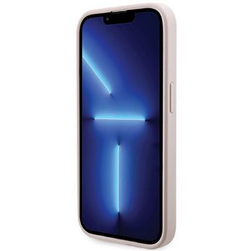 Guess Handyhülle Case iPhone 15 Pro Kunstleder rosa MagSafe kompatibel 6,1 Zoll, Kantenschutz