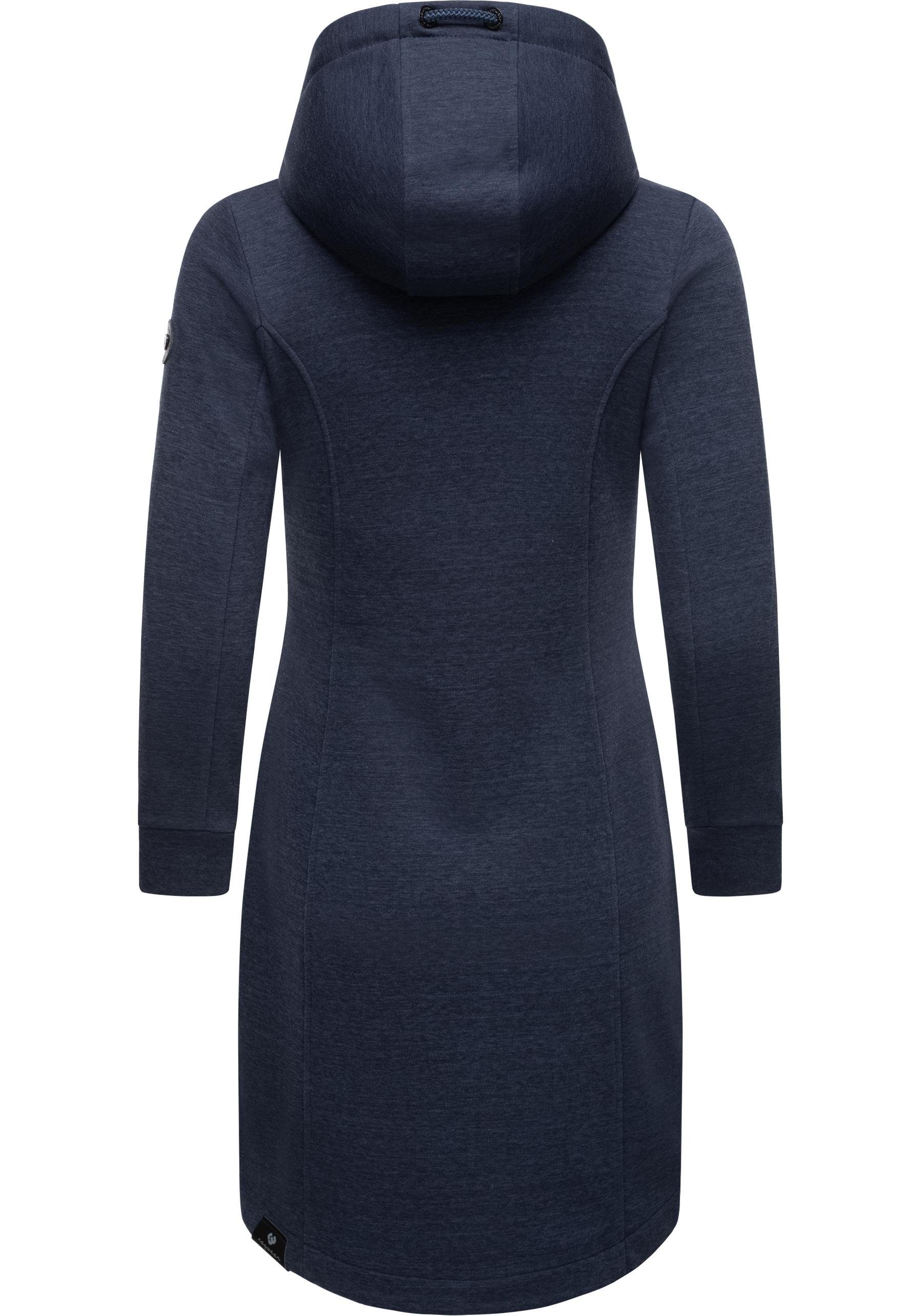 Ragwear Kurzmantel Letti Long Übergangsjacke aus Fleece mit Kapuze