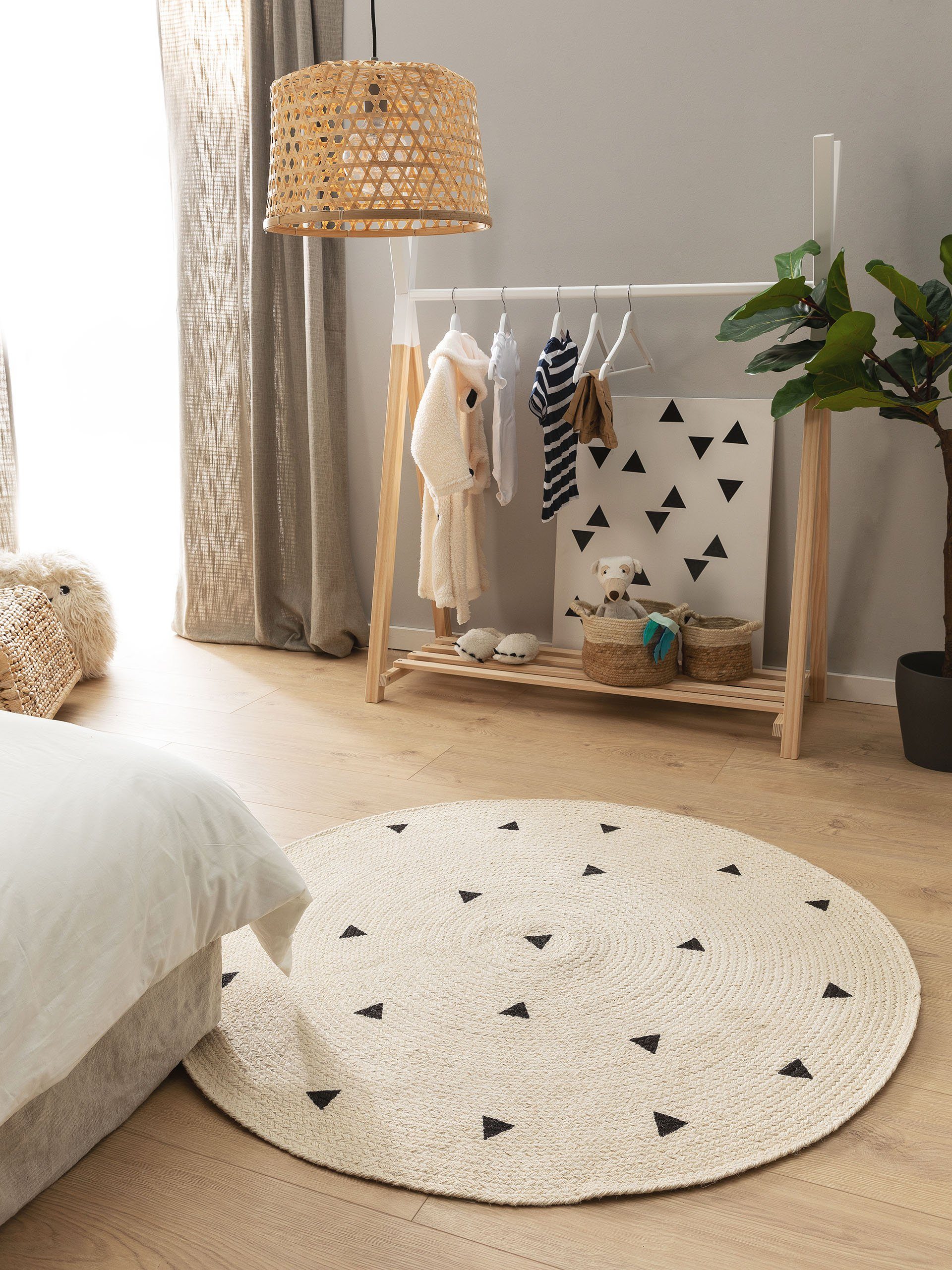 benuta Kinderteppich Pippa, rund, Höhe: 5 mm, Kunstfaser, Berber, Ethno-Sty günstig online kaufen