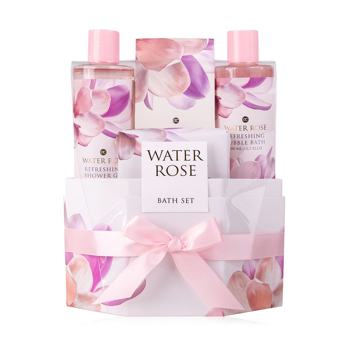 ACCENTRA Pflege-Geschenkset "Water Rose" Geschenkset für Frauen in dekorativer Geschenkbox, 4-tlg., tierversuchsfrei