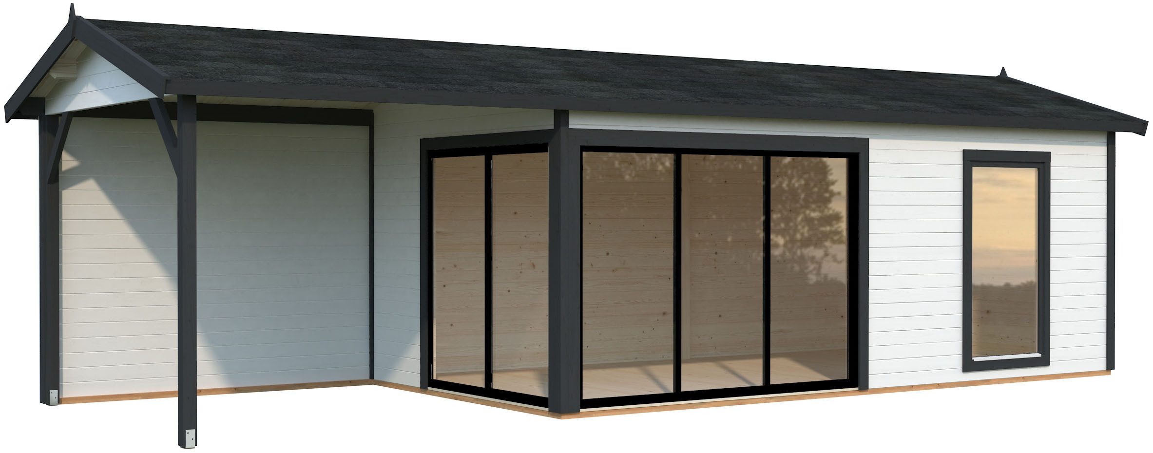 Palmako Gartenhaus Amanda Slide Plus, BxT: 917x340 cm, verschiedene Farben
