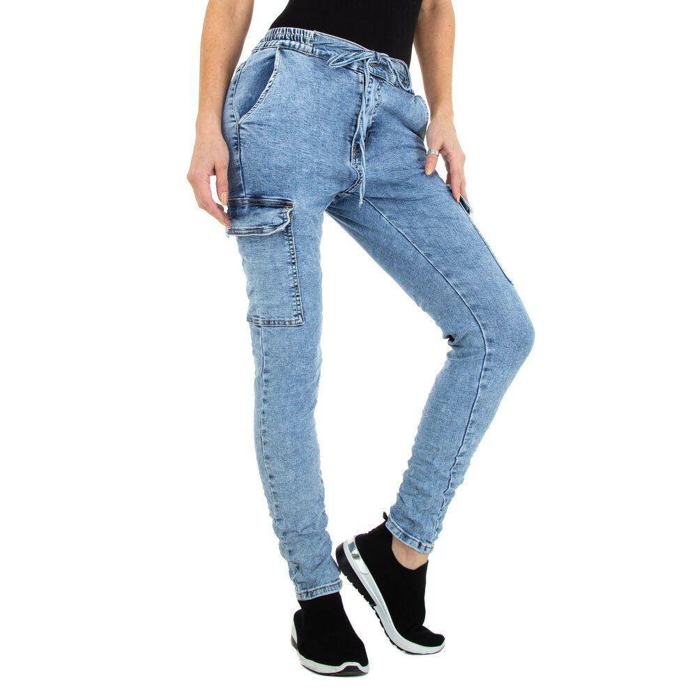 Blau Relaxed Relax-fit-Jeans Ital-Design in Jeans Damen Fit Stretch Freizeit